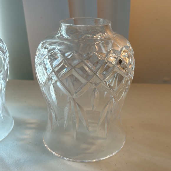 Clear Lead Crystal Cut Glass Sconce Light Lamp Shade Beautiful Heavy Piece! - Picture 3 of 8